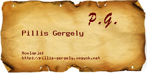Pillis Gergely névjegykártya